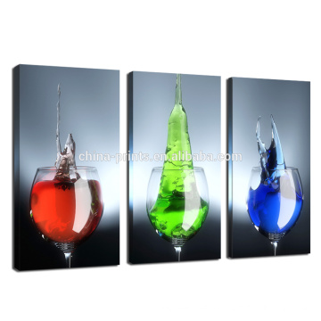 Verre Photo Print Art mural / Triptyque moderne Impression sur toile / Encadrée Colorful Canvas Artwork